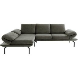 DOMO collection Ecksofa New York, wahlweise mit Arm- und Rückenfunktion, mit Winkelfuß aus Metall