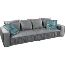 Jockenhöfer Gruppe Big-Sofa Medina, mit schwebender Optik und künstlerischer Raffung an der vorderen Kante