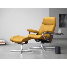 Stressless® Relaxsessel Consul (Set, Relaxsessel mit Hocker), mit Hocker, mit Cross Base, Größe S, M & L, Holzakzent Wenge