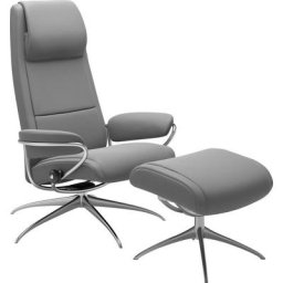 Stressless® Relaxsessel Paris (Set, Relaxsessel mit Hocker), mit Hocker, High Back, mit Star Base, Gestell Chrom