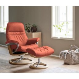 Stressless® Relaxsessel Sunrise (Set, Relaxsessel mit Hocker), mit Signature Base, Größe L, Gestell Eiche
