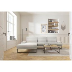 GALLERY M branded by Musterring Ecksofa Viola, mit Sitztiefenverstellung, mit Metallkufe, inklusive Nierenkissen
