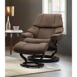 Stressless® Relaxsessel Reno (Set, Relaxsessel mit Hocker), mit Hocker, mit Classic Base, Größe S, M & L, Gestell Schwarz