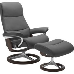 Stressless® Relaxsessel View (Set, Relaxsessel mit Hocker), mit Signature Base, Größe S,Gestell Wenge