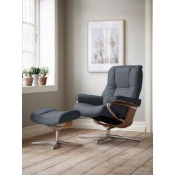 Stressless® Relaxsessel Mayfair (Set, Relaxsessel mit Hocker), mit Hocker, mit Cross Base, Größe S, M & L, Holzakzent Eiche
