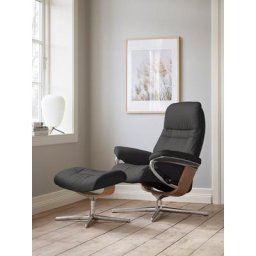 Stressless® Relaxsessel Sunrise (Set, Relaxsessel mit Hocker), mit Hocker, mit Cross Base, Größe S, M & L, Holzakzent Eiche