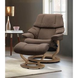 Stressless® Relaxsessel Reno (Set, Relaxsessel mit Hocker), mit Hocker, mit Classic Base, Größe S, M & L, Gestell Eiche