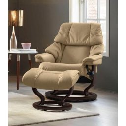 Stressless® Relaxsessel Reno (Set, Relaxsessel mit Hocker), mit Hocker, mit Classic Base, Größe S, M & L, Gestell Braun