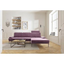 GALLERY M branded by Musterring Ecksofa Viola, mit Sitztiefenverstellung, mit Metallfüßen, inklusive Kopfstütze