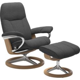 Stressless® Relaxsessel Consul (Set, Relaxsessel mit Hocker), mit Hocker, mit Signature Base, Größe L, Gestell Eiche