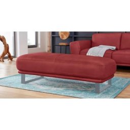 W.SCHILLIG Hocker montanaa, mit Metallkufen in Silber matt, Breite 141 cm