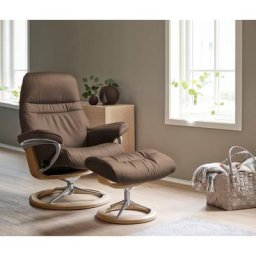 Stressless® Relaxsessel Sunrise (Set, Relaxsessel mit Hocker), mit Signature Base, Größe L, Gestell Eiche