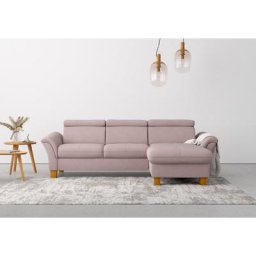 Home affaire Ecksofa, wahlweise mit Bett mit klappbaren Rollen, Kasten und Kopfverstellung