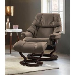 Stressless® Relaxsessel Reno (Set, Relaxsessel mit Hocker), mit Hocker, mit Classic Base, Größe S, M & L, Gestell Braun