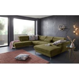 sit&more Wohnlandschaft, 12 cm Fußhöhe, Sitztiefenverstellung, wahlweise in 2 Fußfarben