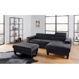 COTTA Polstergarnitur Morven, (Set), Set: bestehend aus Ecksofa und Hocker, Kopfteilverstellung