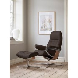Stressless® Relaxsessel Sunrise (Set, Relaxsessel mit Hocker), mit Hocker, mit Cross Base, Größe S, M & L, Holzakzent Eiche