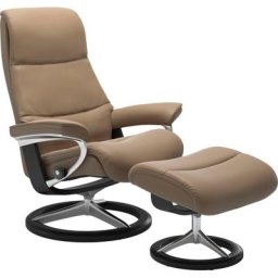 Stressless® Relaxsessel View (Set, Relaxsessel mit Hocker), mit Signature Base, Größe L,Gestell Schwarz