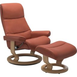 Stressless® Relaxsessel View (Set, Relaxsessel mit Hocker), mit Classic Base, Größe M,Gestell Eiche