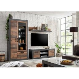 Home affaire Wohnwand BROOKLYN, (3-St), in dekorativer Rahmenoptik