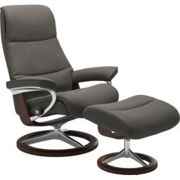 Stressless® Relaxsessel View (Set, Relaxsessel mit Hocker), mit Signature Base, Größe M,Gestell Braun