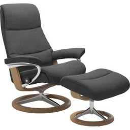 Stressless® Relaxsessel View (Set, Relaxsessel mit Hocker), mit Signature Base, Größe M,Gestell Eiche