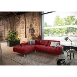 W.SCHILLIG Ecksofa wilson, Spar-Set, inklusive Hocker, mit Absteppungen, Füße Chrom glänzend, Breite 292 cm