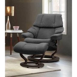 Stressless® Relaxsessel Reno (Set, Relaxsessel mit Hocker), mit Hocker, mit Classic Base, Größe S, M & L, Gestell Wenge