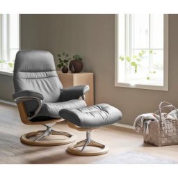 Stressless® Relaxsessel Sunrise (Set, Relaxsessel mit Hocker), mit Signature Base, Größe L, Gestell Eiche