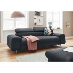 COTTA Polstergarnitur Mailand, Set: bestehend aus 3-Sitzer und Hocker, Sofa mit Kopfteilverstellung