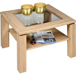 PRO Line Couchtisch, aus Holz, mit Ablageboden, wahlweise mit Holzplatte oder Einlage