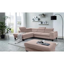 COTTA Polstergarnitur Morven, (Set), Set: bestehend aus Ecksofa und Hocker, Kopfteilverstellung