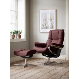 Stressless® Relaxsessel Mayfair (Set, Relaxsessel mit Hocker), mit Hocker, mit Cross Base, Größe S, M & L, Holzakzent Schwarz