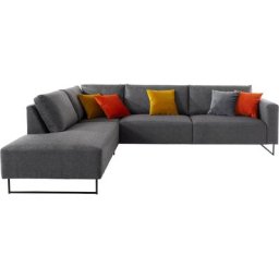 Places of Style Ecksofa Jagger, inklusive Zierkissen in Samtoptik, mit Metall Beinen