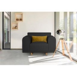 andas Loveseat Maroon, in skandinavischem Design, mit losem Kissen