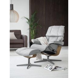 Stressless® Fußhocker Reno, mit Cross Base, Größe S, M & L, Holzakzent Eiche