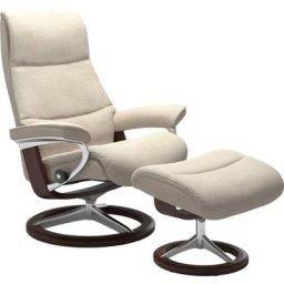 Stressless® Relaxsessel View (Set, Relaxsessel mit Hocker), mit Signature Base, Größe S,Gestell Braun