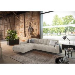 W.SCHILLIG Ecksofa wilson, Spar-Set, inklusive Hocker, mit Absteppungen, Füße Schwarz, Breite 292 cm