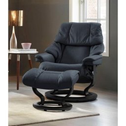 Stressless® Relaxsessel Reno (Set, Relaxsessel mit Hocker), mit Hocker, mit Classic Base, Größe S, M & L, Gestell Schwarz