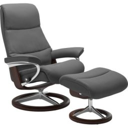 Stressless® Relaxsessel View (Set, Relaxsessel mit Hocker), mit Signature Base, Größe L,Gestell Braun