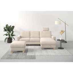 Home affaire Ecksofa Summer, mit Recamiere, mit oder ohne Bettfunktion und Bettkasten, Cord-Bezug