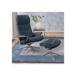 Stressless® Relaxsessel London (Set, Relaxsessel mit Hocker), mit Hocker, High Back, mit Star Base, Gestell Chrom