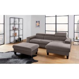 COTTA Polstergarnitur Morven, (Set), Set: bestehend aus Ecksofa und Hocker, Kopfteilverstellung