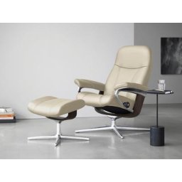 Stressless® Relaxsessel Consul (Set, Relaxsessel mit Hocker), mit Hocker, mit Cross Base, Größe S, M & L, Holzakzent Wenge