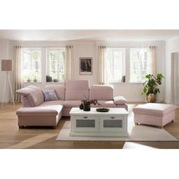 Home affaire Ecksofa Maven, mit Ottomane, Kopfteil- und Armlehn-Verstellung, Federkern