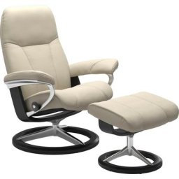 Stressless® Relaxsessel Consul (Set, Relaxsessel mit Hocker), mit Hocker, mit Signature Base, Größe M, Gestell Schwarz