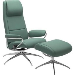 Stressless® Relaxsessel Paris (Set, Relaxsessel mit Hocker), mit Hocker, High Back, mit Star Base, Gestell Chrom