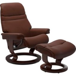 Stressless® Relaxsessel Sunrise (Set, Relaxsessel mit Hocker), mit Classic Base, Größe M, Gestell Braun