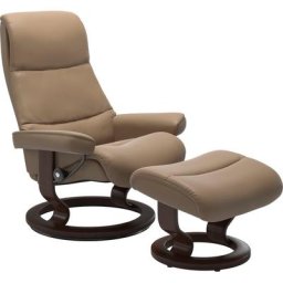 Stressless® Relaxsessel View (Set, Relaxsessel mit Hocker), mit Classic Base, Größe M,Gestell Braun