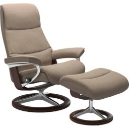 Stressless® Relaxsessel View (Set, Relaxsessel mit Hocker), mit Signature Base, Größe M,Gestell Braun